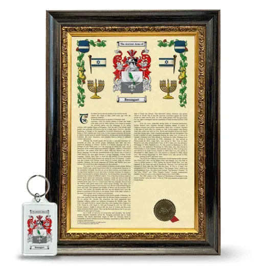 Baumgart Framed Armorial History and Keychain - Heirloom