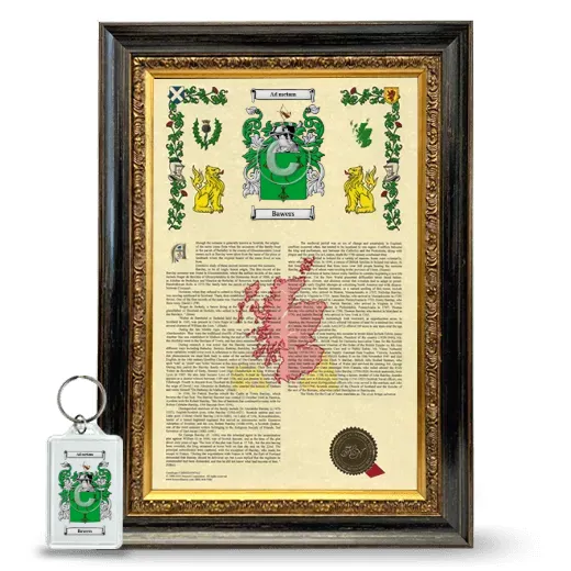Bawers Framed Armorial History and Keychain - Heirloom