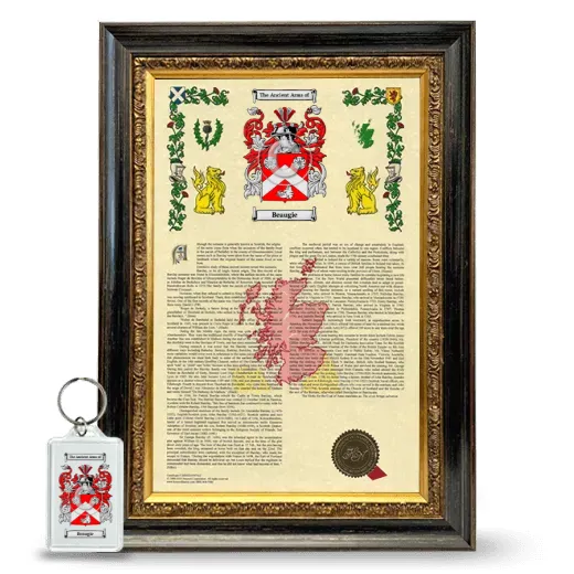 Beaugie Framed Armorial History and Keychain - Heirloom