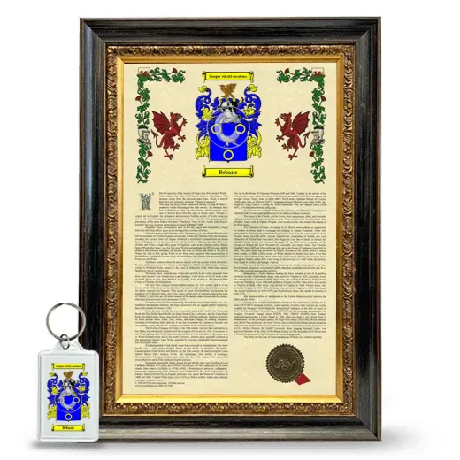 Bebane Framed Armorial History and Keychain - Heirloom