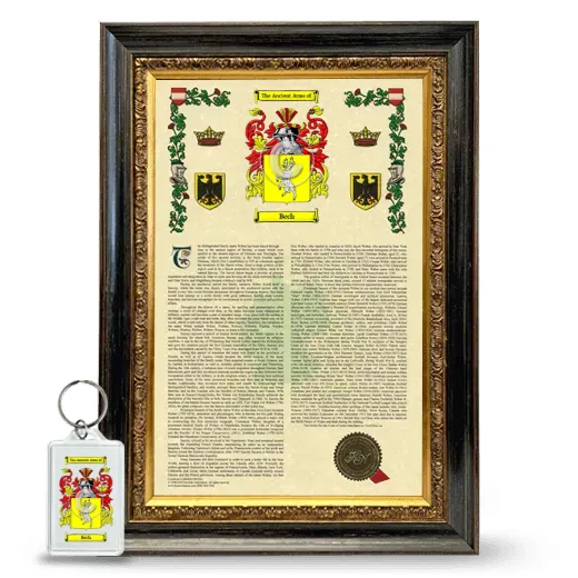Bech Framed Armorial History and Keychain - Heirloom