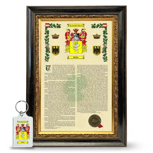 Beche Framed Armorial History and Keychain - Heirloom