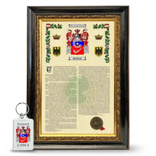 Bechthold Framed Armorial History and Keychain - Heirloom