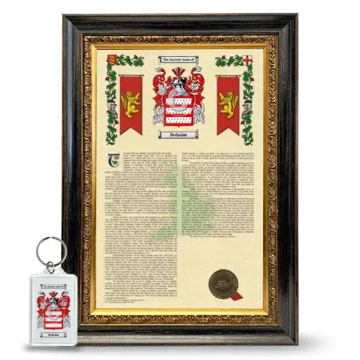 Bedmint Framed Armorial History and Keychain - Heirloom