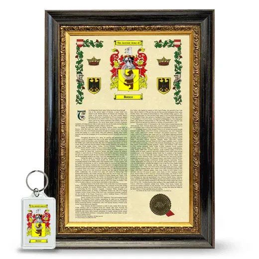 Beerre Framed Armorial History and Keychain - Heirloom