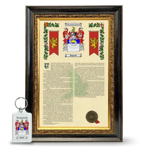 Begoode Framed Armorial History and Keychain - Heirloom
