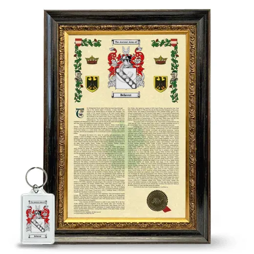 Behrent Framed Armorial History and Keychain - Heirloom
