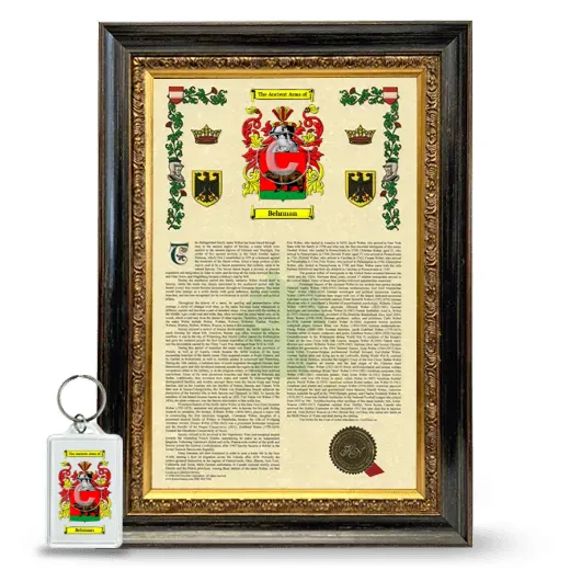 Behrman Framed Armorial History and Keychain - Heirloom