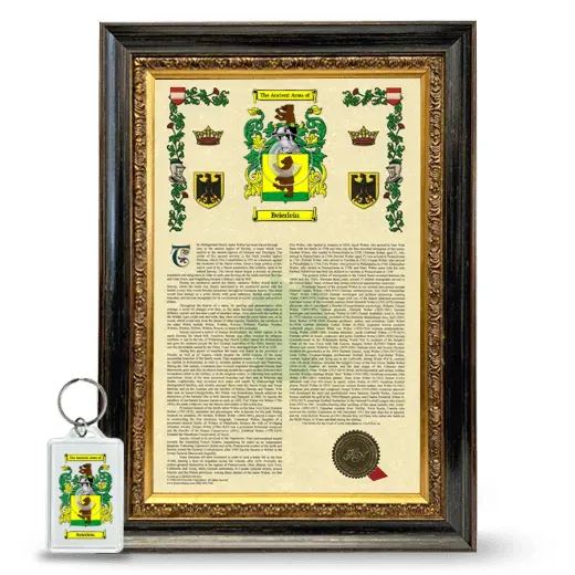 Beierlein Framed Armorial History and Keychain - Heirloom