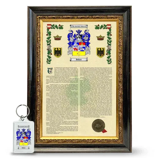 Beiner Framed Armorial History and Keychain - Heirloom