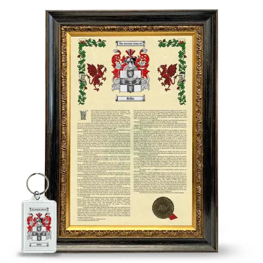 Belin Framed Armorial History and Keychain - Heirloom