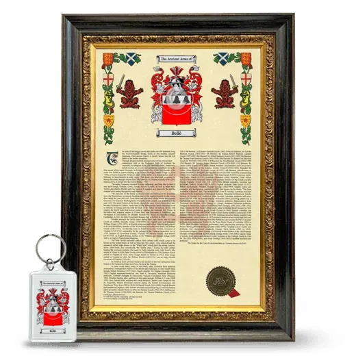 Bellè Framed Armorial History and Keychain - Heirloom