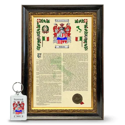 Bellavite Framed Armorial History and Keychain - Heirloom