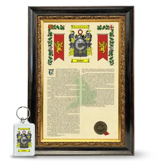 Benbow Framed Armorial History and Keychain - Heirloom