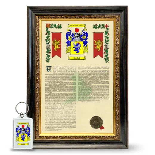 Bendell Framed Armorial History and Keychain - Heirloom