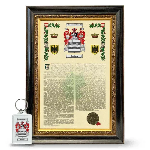 Beninga Framed Armorial History and Keychain - Heirloom