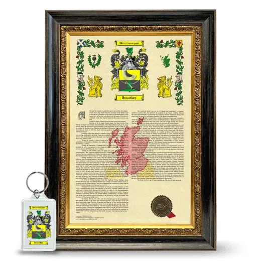 Berarthey Framed Armorial History and Keychain - Heirloom