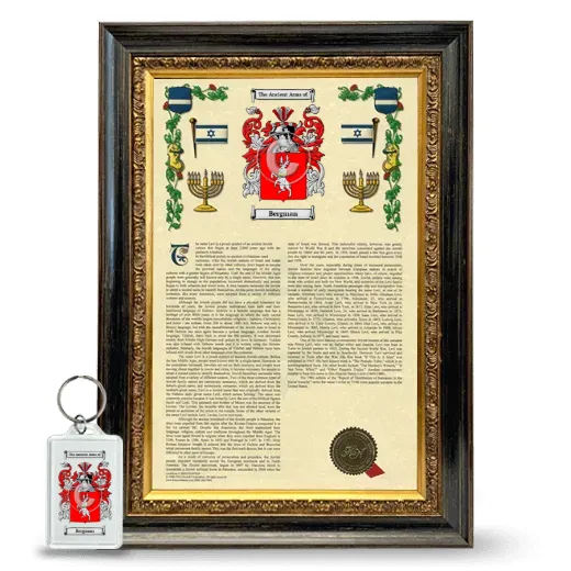 Bergman Framed Armorial History and Keychain - Heirloom