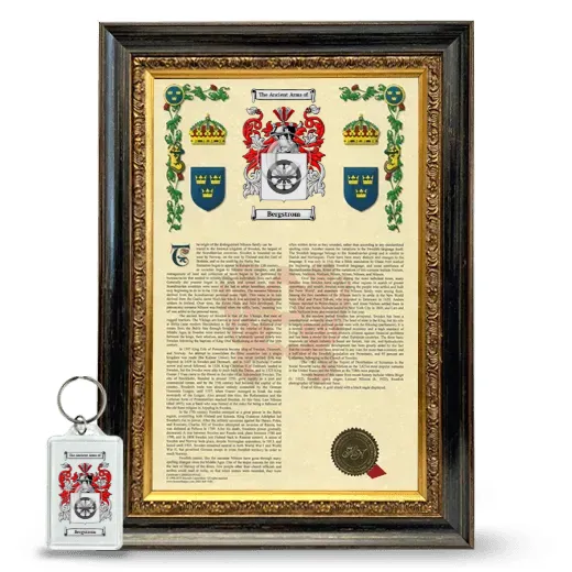 Bergstrom Framed Armorial History and Keychain - Heirloom