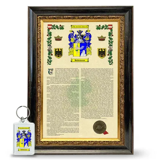 Berkemann Framed Armorial History and Keychain - Heirloom