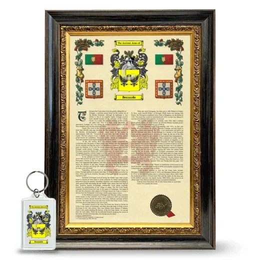 Bernardo Framed Armorial History and Keychain - Heirloom