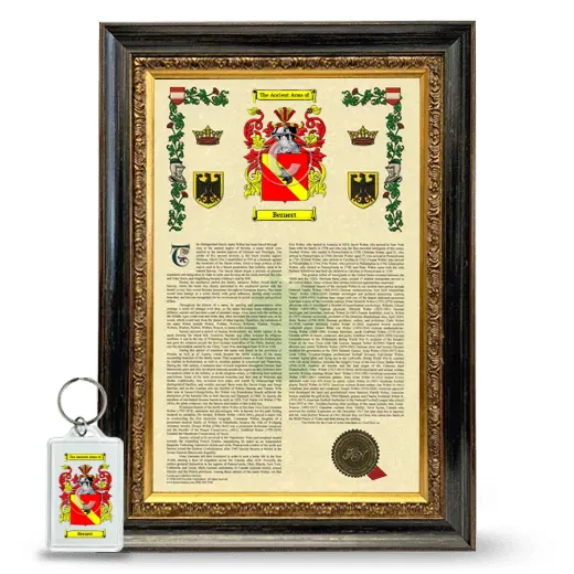 Bernert Framed Armorial History and Keychain - Heirloom