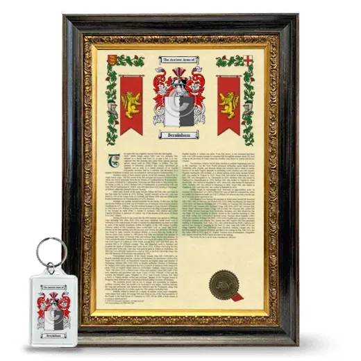 Berninham Framed Armorial History and Keychain - Heirloom