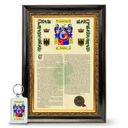 Bertelson Framed Armorial History and Keychain - Heirloom