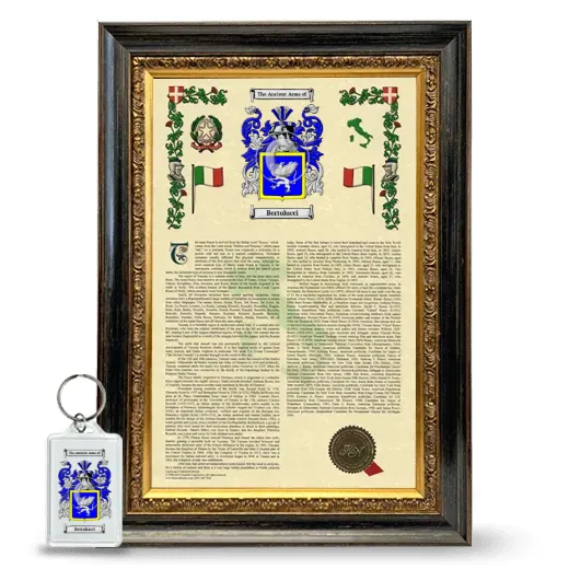 Bertolucci Framed Armorial History and Keychain - Heirloom