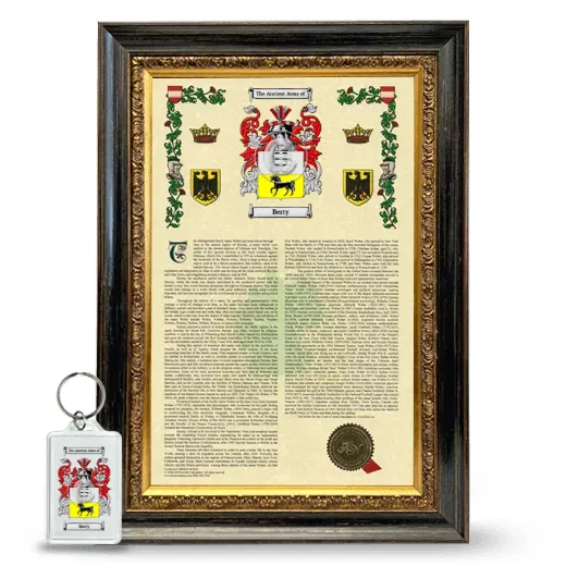 Berty Framed Armorial History and Keychain - Heirloom
