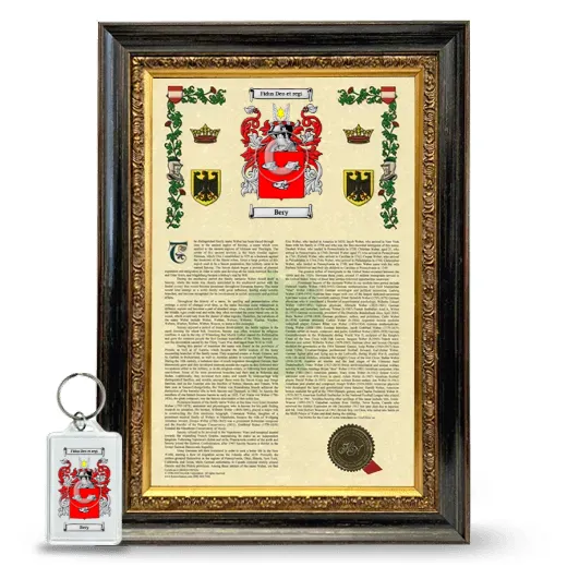 Bery Framed Armorial History and Keychain - Heirloom