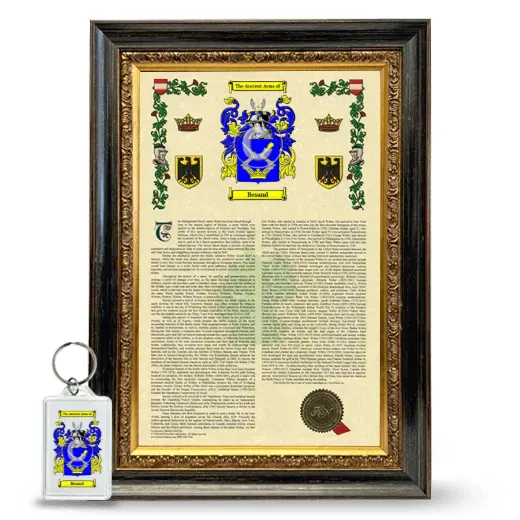 Besand Framed Armorial History and Keychain - Heirloom