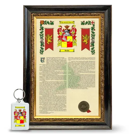 Besim Framed Armorial History and Keychain - Heirloom