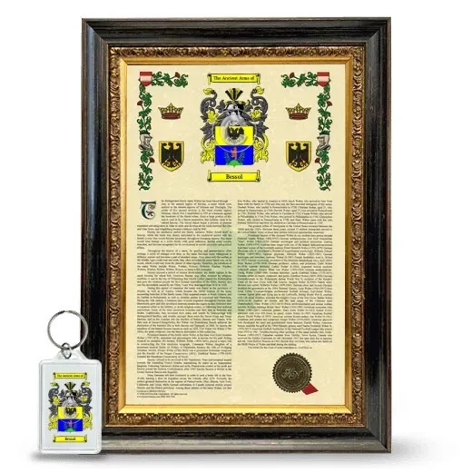 Bessol Framed Armorial History and Keychain - Heirloom