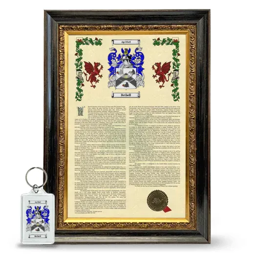 Bethell Framed Armorial History and Keychain - Heirloom