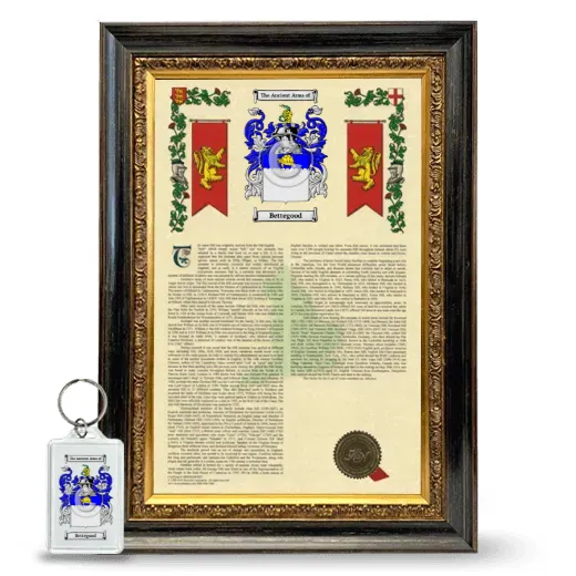 Bettegood Framed Armorial History and Keychain - Heirloom