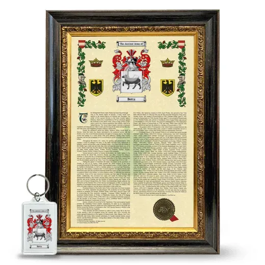 Bettz Framed Armorial History and Keychain - Heirloom