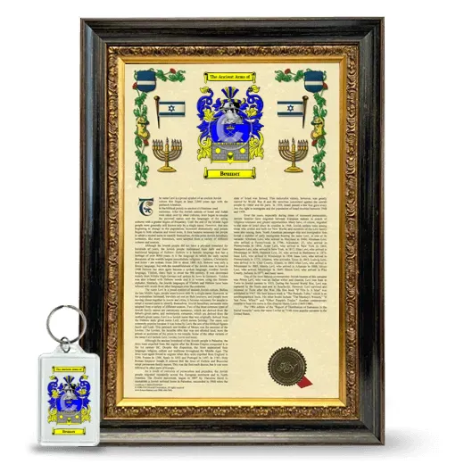 Beumer Framed Armorial History and Keychain - Heirloom