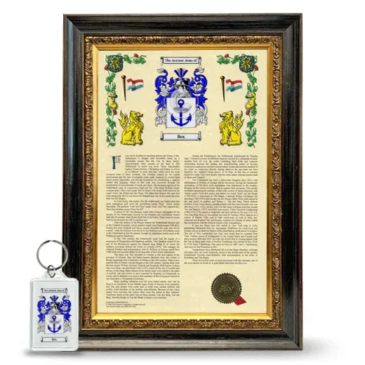 Bex Framed Armorial History and Keychain - Heirloom