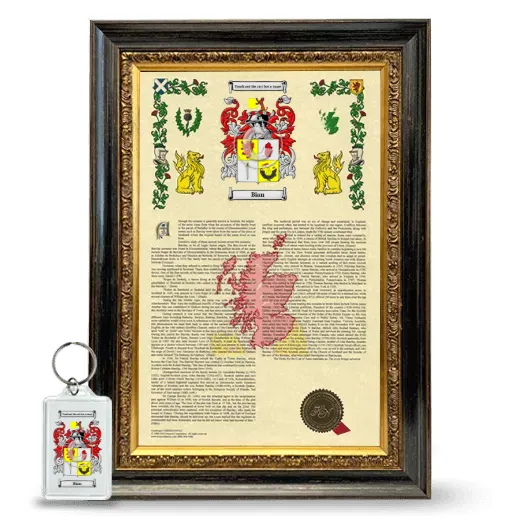 Bian Framed Armorial History and Keychain - Heirloom