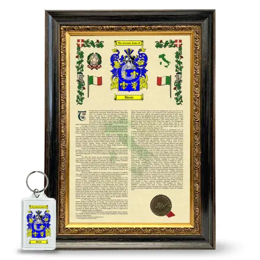Biasio Framed Armorial History and Keychain - Heirloom
