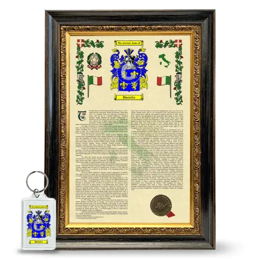 Biasutto Framed Armorial History and Keychain - Heirloom