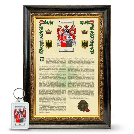 Biehl Framed Armorial History and Keychain - Heirloom