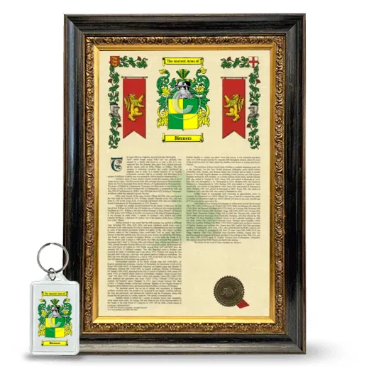 Bierners Framed Armorial History and Keychain - Heirloom