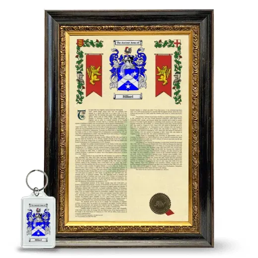 Billiard Framed Armorial History and Keychain - Heirloom
