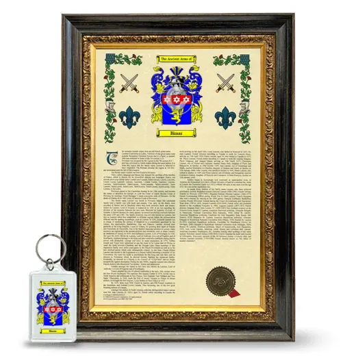 Bimar Framed Armorial History and Keychain - Heirloom