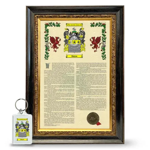 Binyon Framed Armorial History and Keychain - Heirloom