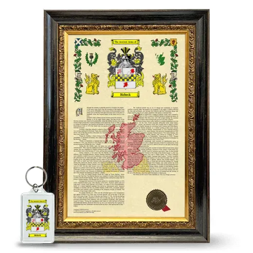 Birbeck Framed Armorial History and Keychain - Heirloom