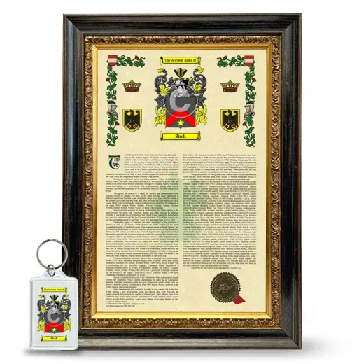 Birch Framed Armorial History and Keychain - Heirloom