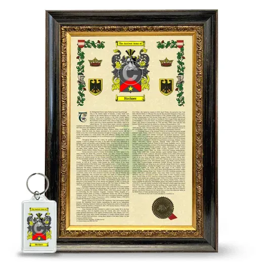 Birchner Framed Armorial History and Keychain - Heirloom